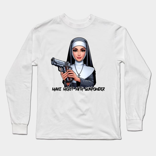 Gun Bless You Long Sleeve T-Shirt by Rawlifegraphic